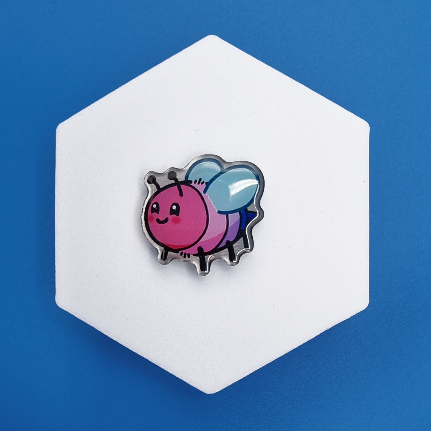 Metal Bisexual Happy Bee Proud Pin