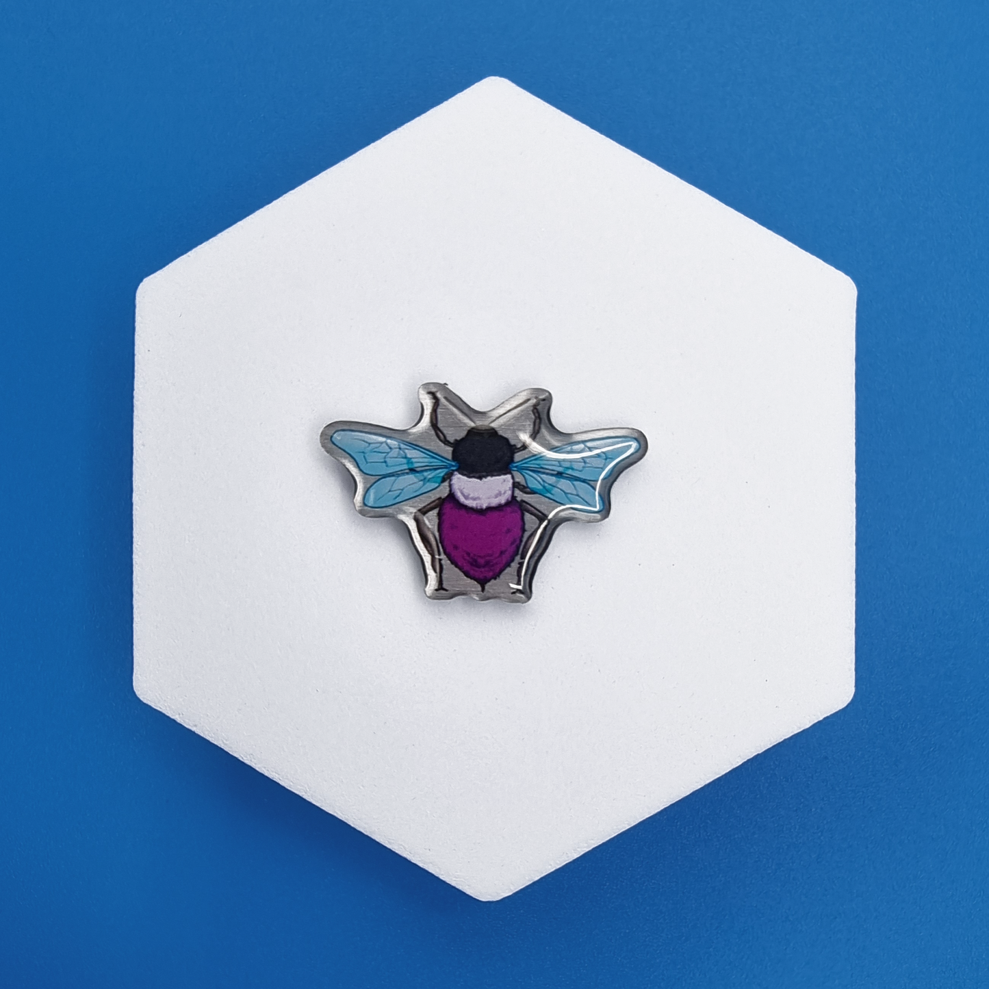 Metal Asexual Realistic Bee Proud Pin