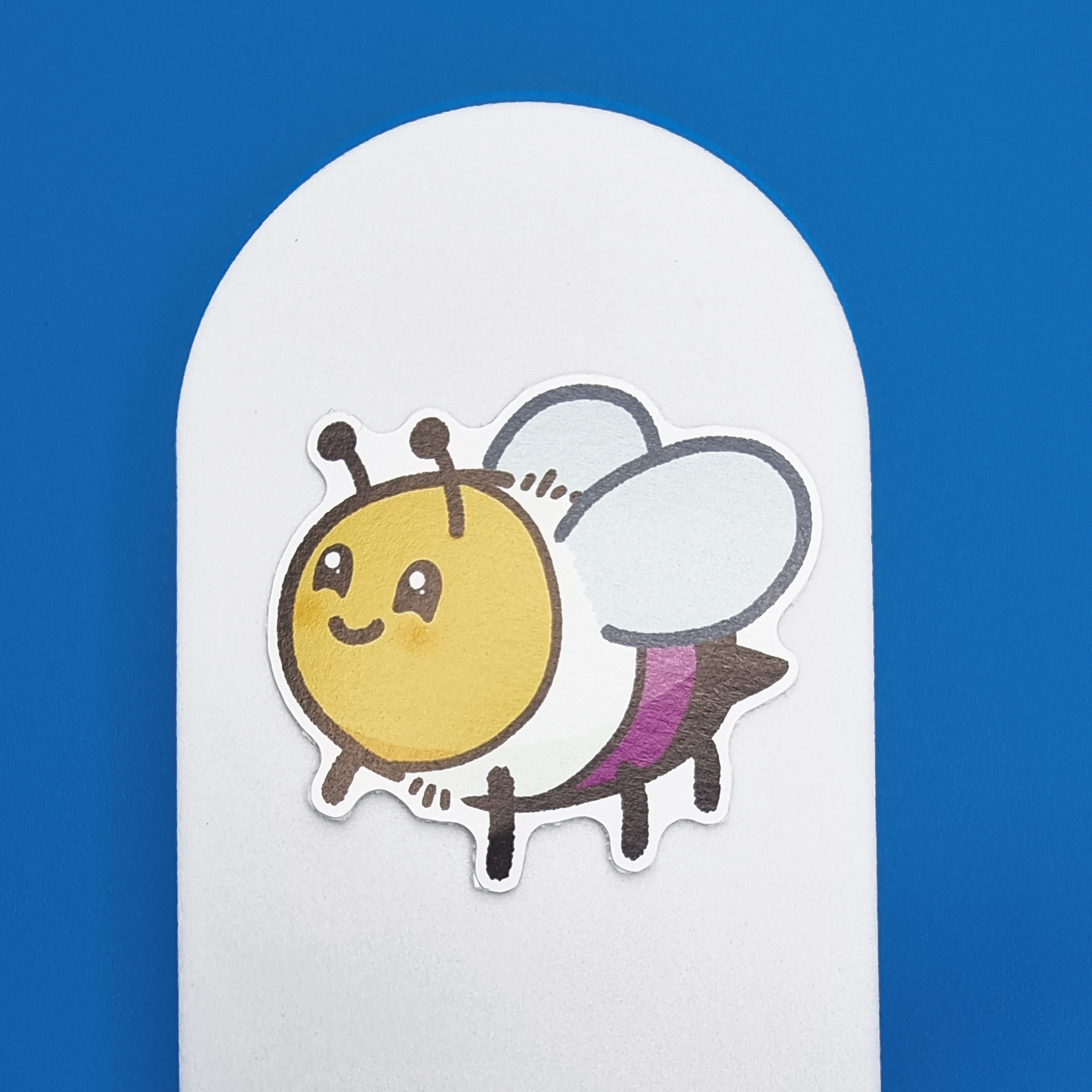 Small, Non-Binary, Happy Bee Proud, Sticker