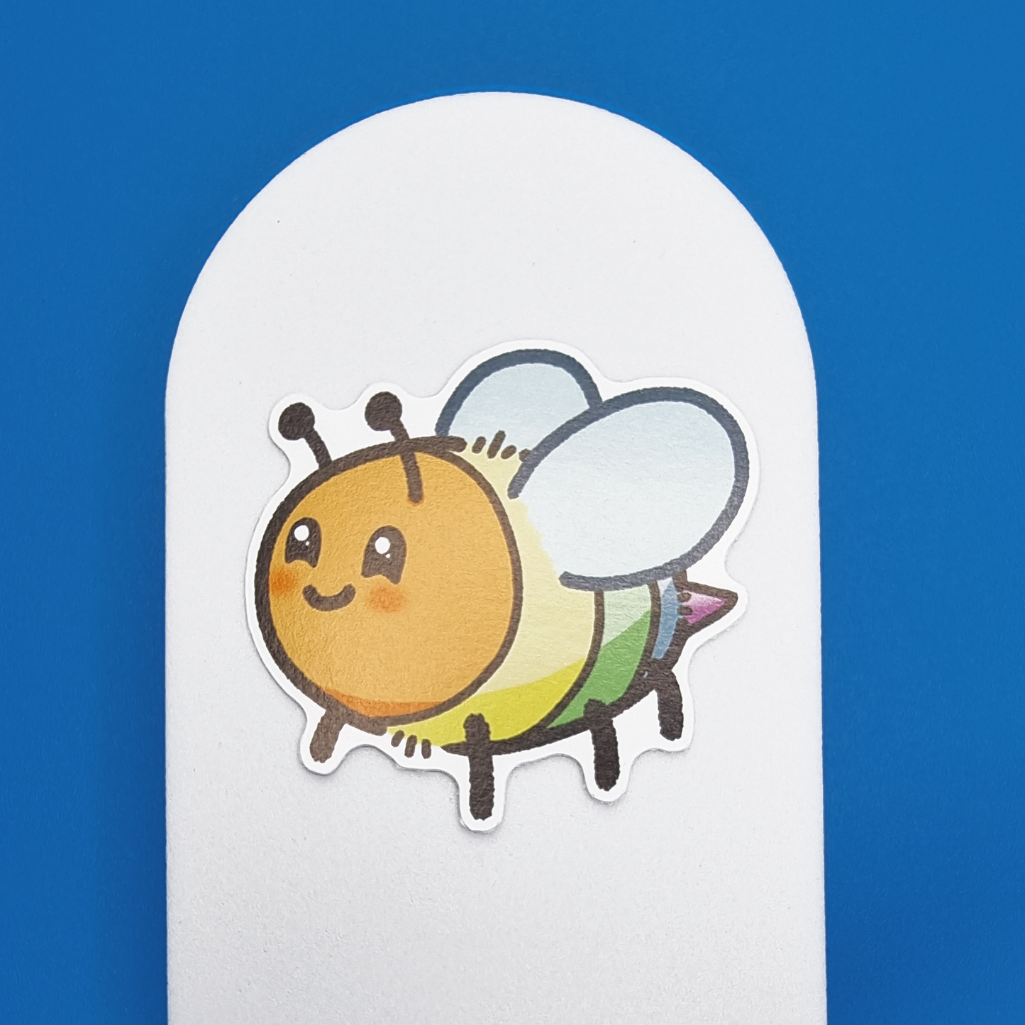 Small, Rainbow, Happy Bee Proud, Sticker