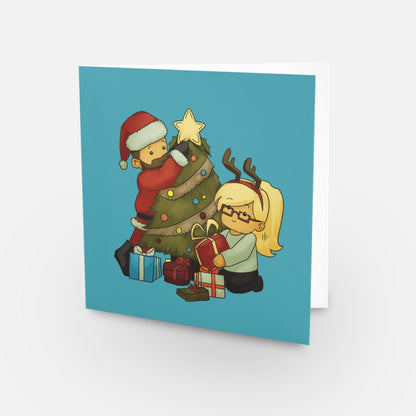 🎄 Flanker & Plan Tree Scene Square Christmas Card 2024 🎅