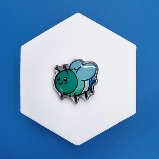 Metal Gay Happy Bee Proud Pin