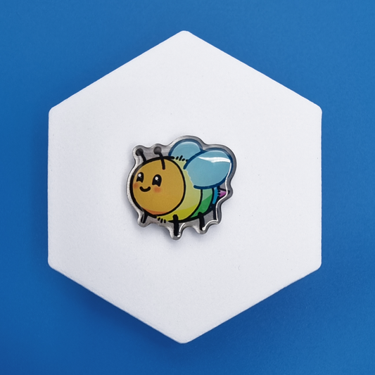 Metal Rainbow Happy Bee Proud Pin