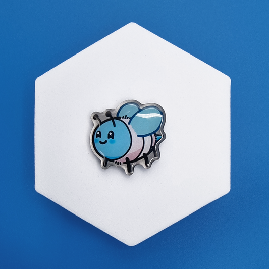 Metal Trans Happy Bee Proud Pin