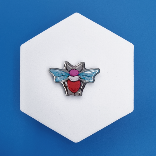 Metal Lesbian Realistic Bee Proud Pin