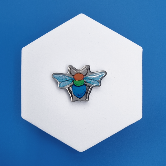 Metal Rainbow Realistic Bee Proud Pin