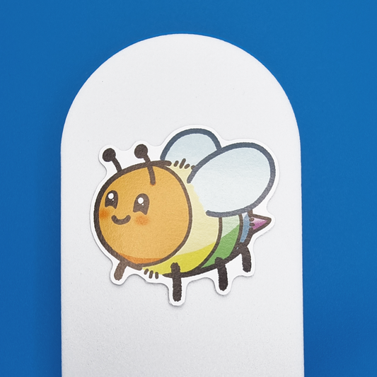 Small, Rainbow, Happy Bee Proud, Sticker