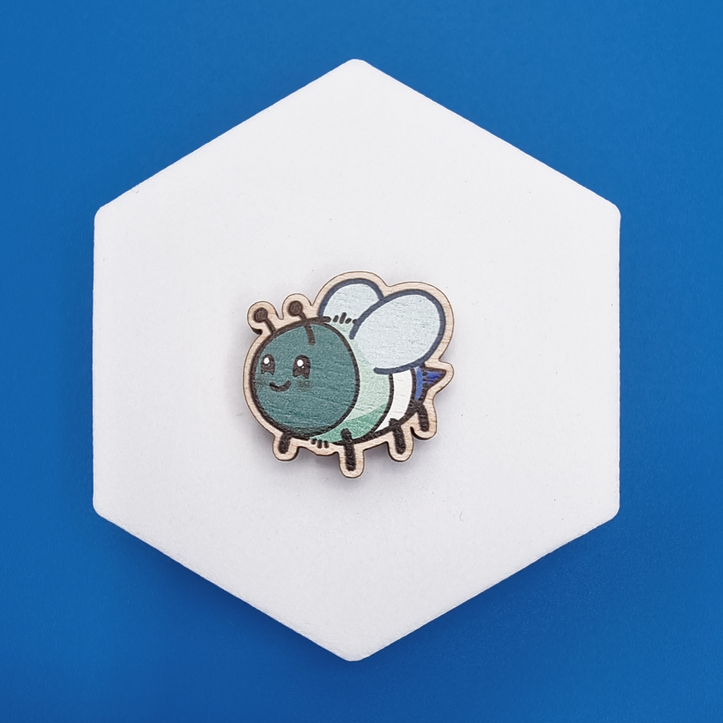 Wooden Gay Happy Bee Proud Pin
