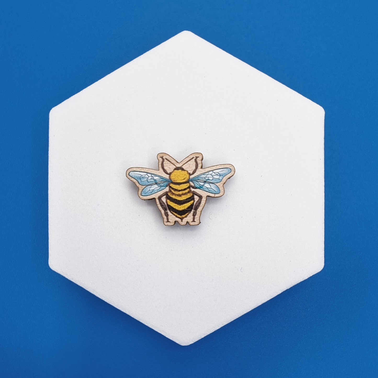 Wooden Standard Realistic Bee Proud Pin